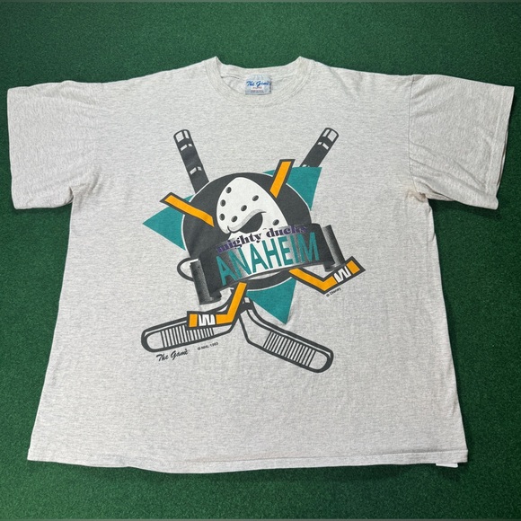 Vintage 90s Anaheim Mighty Ducks Movie Promo 1993 Mens XL Boxy Hockey T Shirt Men